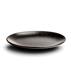 Elegant Black Ceramic Plate with Charming Speckles for Modern Table Setting
