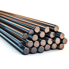 Metal Round Bars in Row with Smooth Surface for Industrial Applications