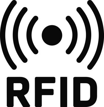 RFID radio frequency identification technology symbol with signal waves RFID icon