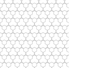 Monochrome pattern featuring a repeating tessellation of geometric shapes