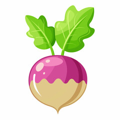 Turnip Vegetable Cartoon Vector Icon – Cute Root Food Illustration