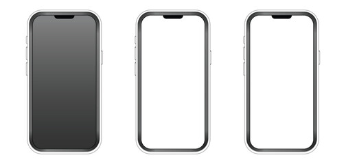 Smartphone Mockup with Sleek Minimal Frame, Modern Digital Device Vector Template for UI UX Design, App Presentation, and Tech Product Showcase