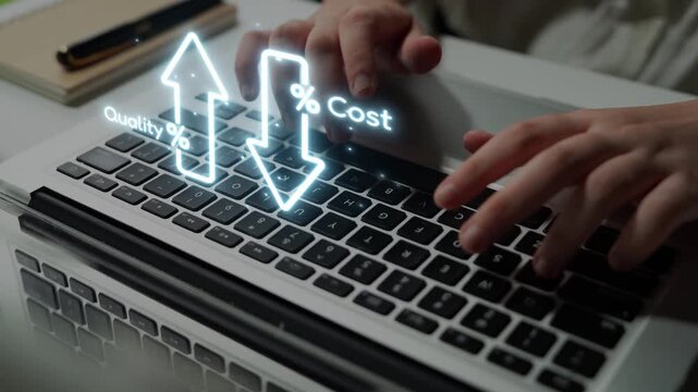 Business concept showing cost reduction and quality increase using Lean, Six Sigma, and Total Quality Management (TQM) to enhance efficiency, value, and customer satisfaction. Muxer