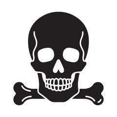 Skull and crossbones isolated icon representing danger or poison.