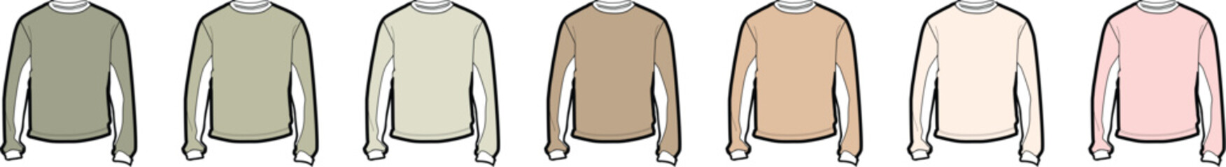 Color Palette of Various Shirts A Spectrum of Hues for Clothing and Fashion Design Inspiration