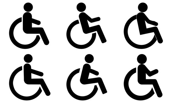 Accessibility icons for inclusivity and universal design, symbols for disabled access and mobility, promoting equal opportunity and awareness, vector