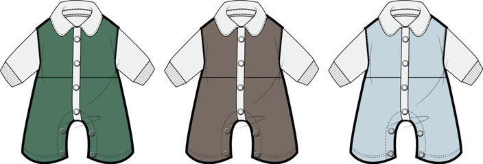 Baby Rompers in Various Colors A Vector Illustration for Design and Fashion Projects