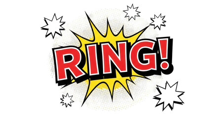 Vibrant Comic Style Ring Sound Effect Illustration.