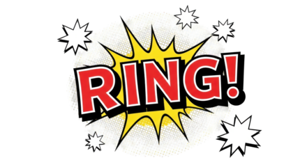 Vibrant Comic Style Ring Sound Effect Illustration.