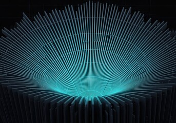 Stunning abstract teal light tunnel perfect for modern tech background or futuristic design projects, offering a dynamic, professional, and vibrant feel