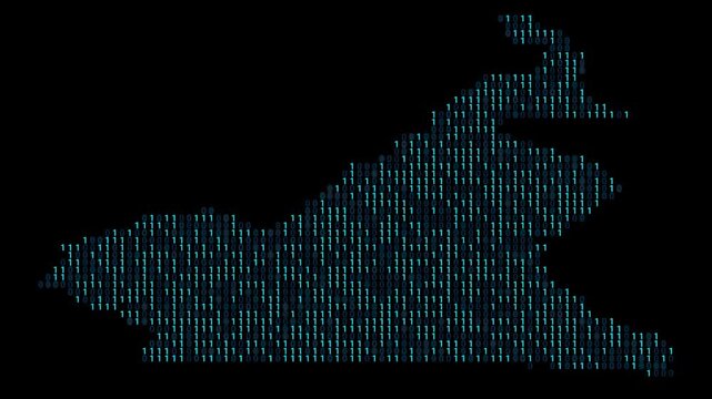 Cameroon Binary code map animation, Digital data visualization, alpha layer