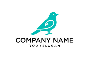 Minimalist Teal Bird Logo Design for Company Branding and Digital Services