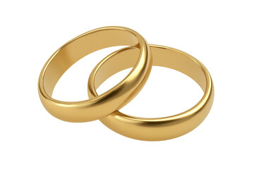 Golden wedding rings symbolizing love and commitment