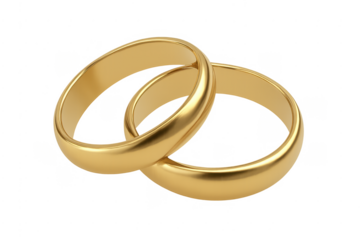 Golden wedding rings symbolizing love and commitment
