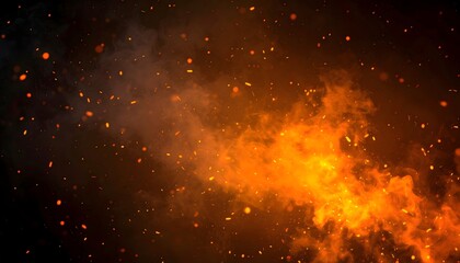 Abstract Fiery Bokeh and Particle Background