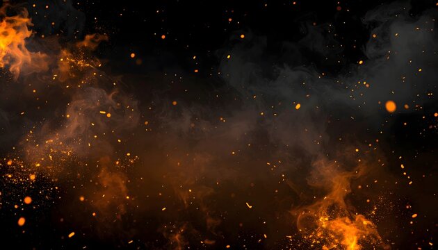 Abstract Fiery Bokeh and Particle Background