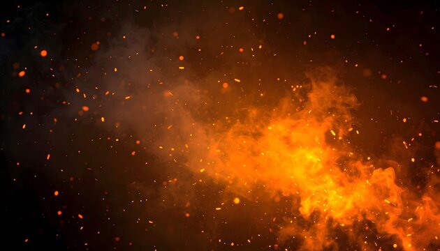 Abstract Fiery Bokeh and Particle Background