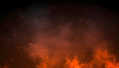Abstract Fiery Bokeh and Particle Background