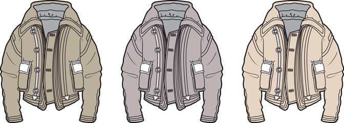 Stylish Winter Jackets in Various Colors Fashionable Outerwear Design Concepts
