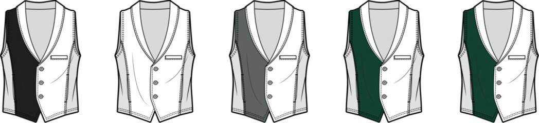 Color Variations of Elegant Vests for Formal Wear and Special Occasions in Classic Design