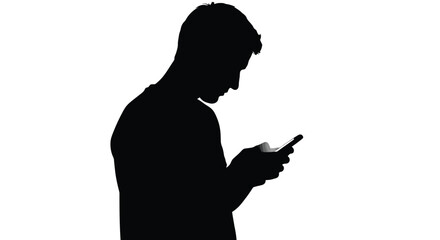 Abstract geometric shapes and lines in a dynamic composition with a silhouette element