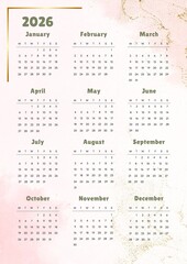 Cute Floral Daisy Flower 2026 Calendar, calendar 2026
