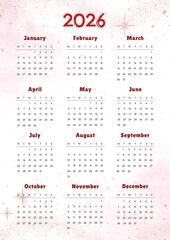 Cute Floral Daisy Flower 2026 Calendar, calendar 2026