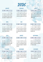 Cute Floral Daisy Flower 2026 Calendar, calendar 2026