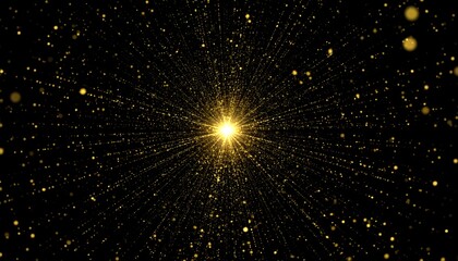 Abstract Golden Explosion of Glowing Particles Background