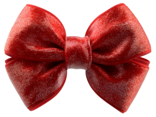 Red bow isolated on transparent or white background, png