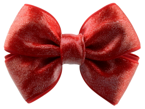 Red bow isolated on transparent or white background, png