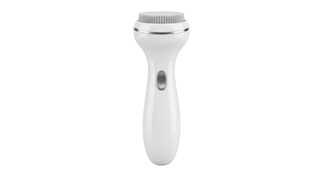White Electric Facial Cleanser Device for Skincare Routine.