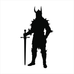 Fierce Horned Warrior Character Mascot or T-shirt Graphic
