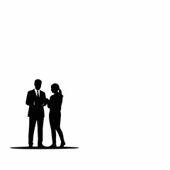 Silhouette of Business Professionals Discussing Strategy.