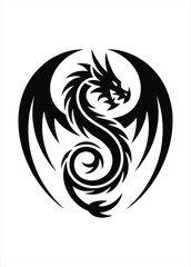 Obraz premium Circular Black Dragon Symbol or Logo Design