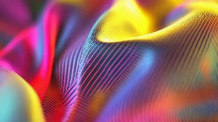 Colorful undulating wireframe mesh creating an abstract background - Powered by Adobe