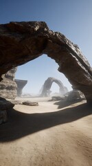 Desert Archways With Sunlight