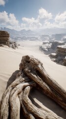 Abstract Desert Landscape With Twisted Roots
