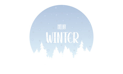 Hello Winter. Christmas Lettering. Merry Christmas Quote. Vector Illustration