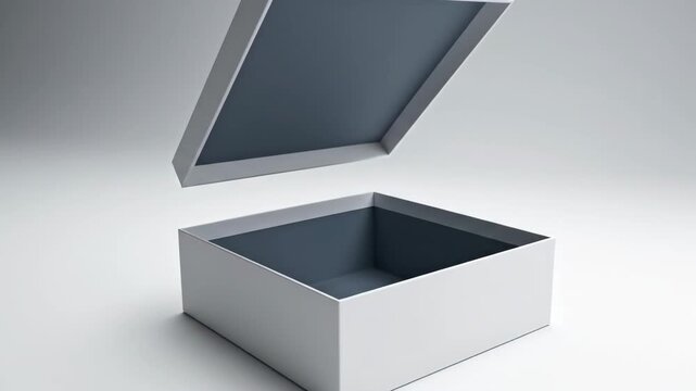 Open Box Mockup White Gift Box, Empty Container, Packaging