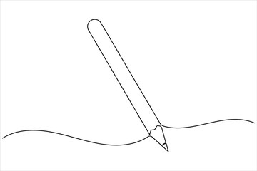 Pencil continuous one line drawing in simple minimalist outline style