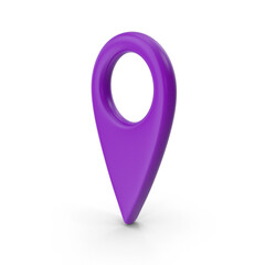 Purple Location Map Pin Icon for GPS and Travel Navigation