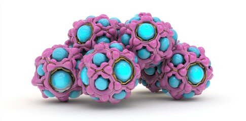 Cluster Of Pink And Turquoise Decorative Spheres