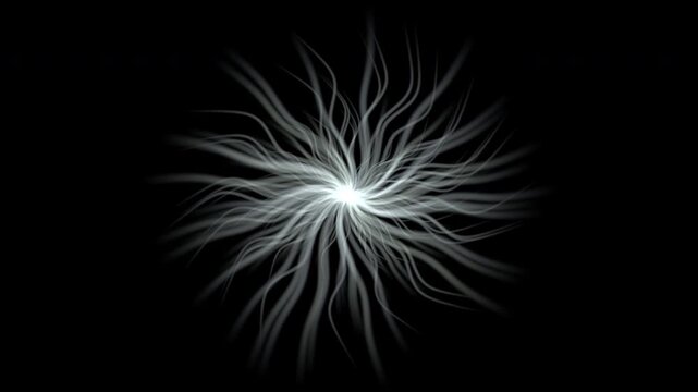 Animated static electrified spiritual destiny symbol on black screen
