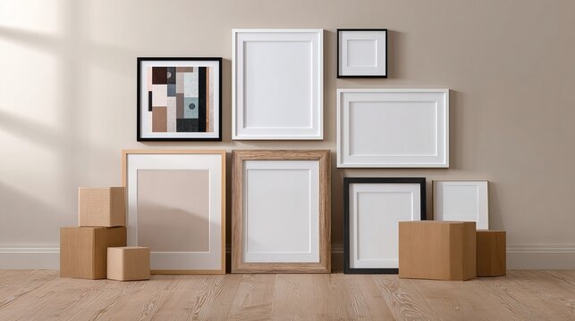 Create a striking gallery wall with these modern frames in various sizes and finishes, perfect for showcasing art or photography in your home or office