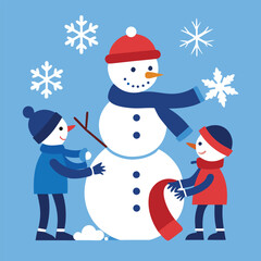 “Winter Snowflake Badge Circle Vector Design”