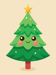 “Christmas Ornament and Pine Tree Decorative Vector Set”