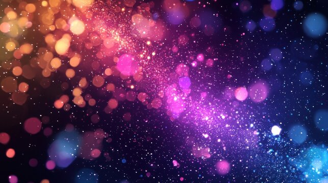 Colorful Abstract Bokeh Background with Sparkling Lights and Vibrant Hues.