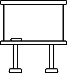 Minimal thin-line vector icon representing a board or panel, suitable for UI elements, presentations, teaching materials, planning tools, dashboards, or infographic designs.