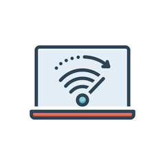 Color illustration icon for high speed internet